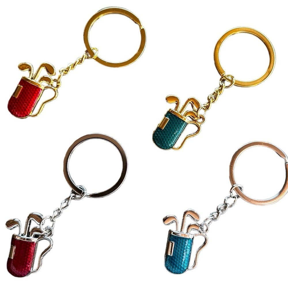 NWT Golf Clubs Keychain gold/green - Picture 2 of 6